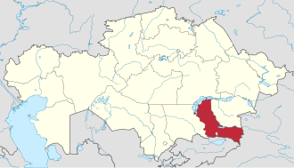 Almati viloyati xaritada