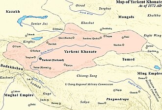 Location of Yarkent Khanate