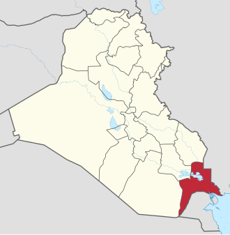 Basra muhofazasi xaritada