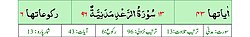 Qurʼon nusxalaridan biridagi Raʼd surasi sarlavhasi. Yuqorida oʻngdan: 1. Oyati 43, 2. Markazda qizil rangda sura tartib raqami 13, qora rangda - Raʼd surasi va Madaniy, qizil rangda nozil boʻlgan tartibi - 96, 3. Rukuʼsi soni - 6; Pastda oʻngdan: 1. Sura:Madaniy, 2. Tilovat tartibi:13, 3. Nozil boʻlish tartibi:96, 4. Rukuʼsi:6, 5. Oyati:43, 6. Porasi (Juzi):13 deb koʻrsatilgan.