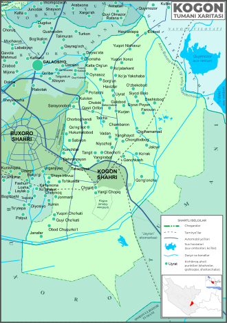 Kogon tumani xaritada
