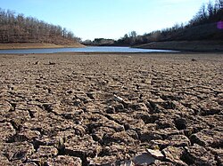 A dry lakebed in California, which is experiencing its worst megadrought in 1,200 years.