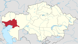 Atirov viloyati xaritada