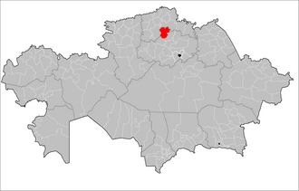 Zerendi tumani xaritada