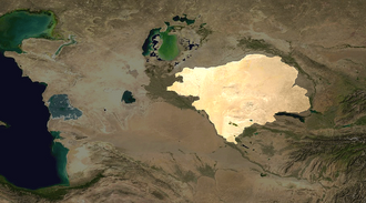 Qizilqum xaritasi. Sunʼiy yoʻldoshdan olingan surat