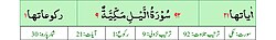 Qurʼon nusxalaridan biridagi Layl surasi sarlavhasi. Yuqorida oʻngdan: 1. Oyati 21, 2. Markazda qizil rangda sura tartib raqami 92, qora rangda - Layl surasi va Makkiy, qizil rangda nozil boʻlgan tartibi - 9, 3. Rukuʼsi soni - 1; Pastda oʻngdan: 1. Sura:Makkiy, 2. Tilovat tartibi:92, 3. Nozil boʻlish tartibi:9, 4. Rukuʼsi:1, 5. Oyati:21, 6. Porasi (Juzi):30 deb koʻrsatilgan.
